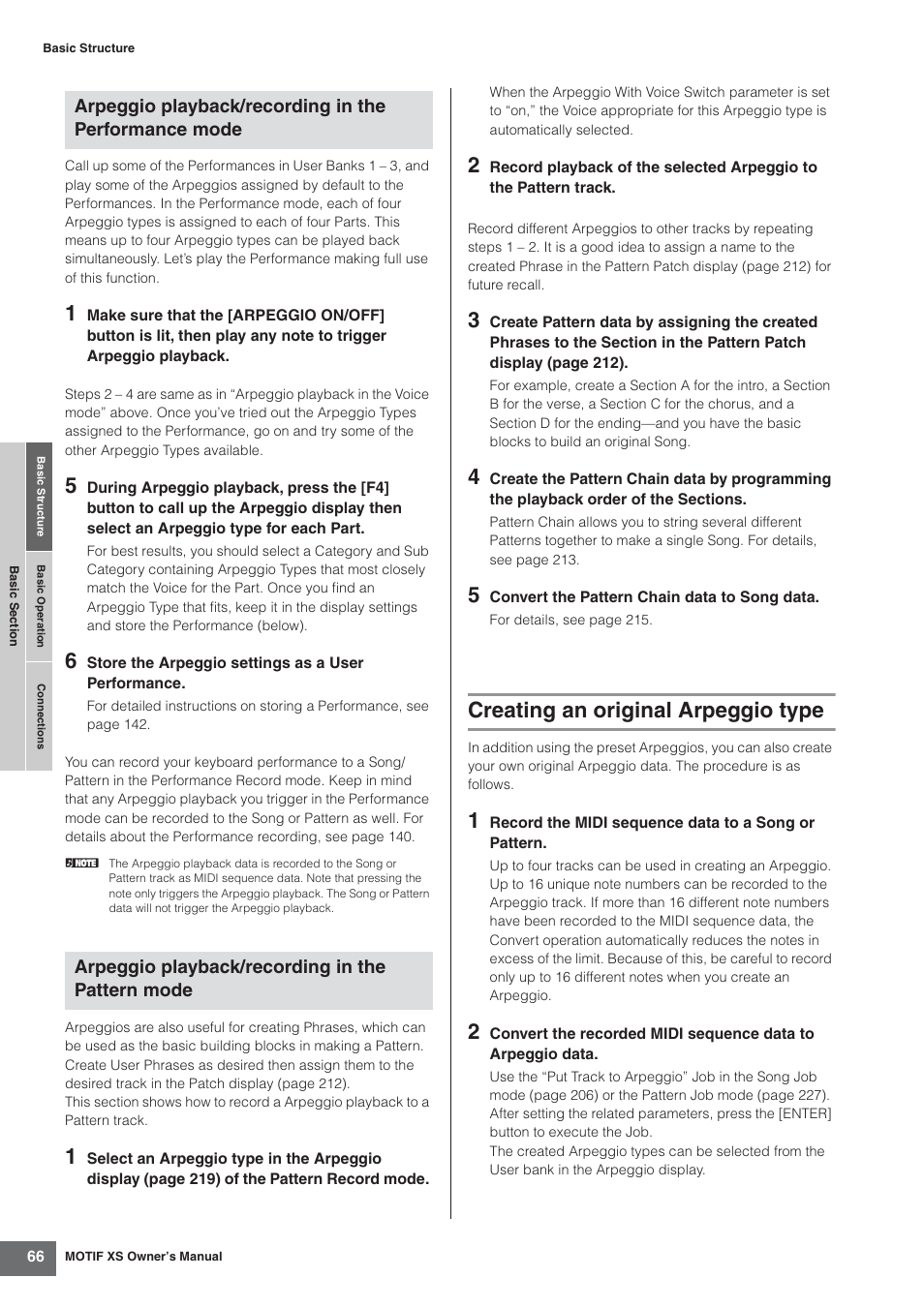 Creating an original arpeggio type | Yamaha MOTIF XS7  EN User Manual | Page 66 / 320
