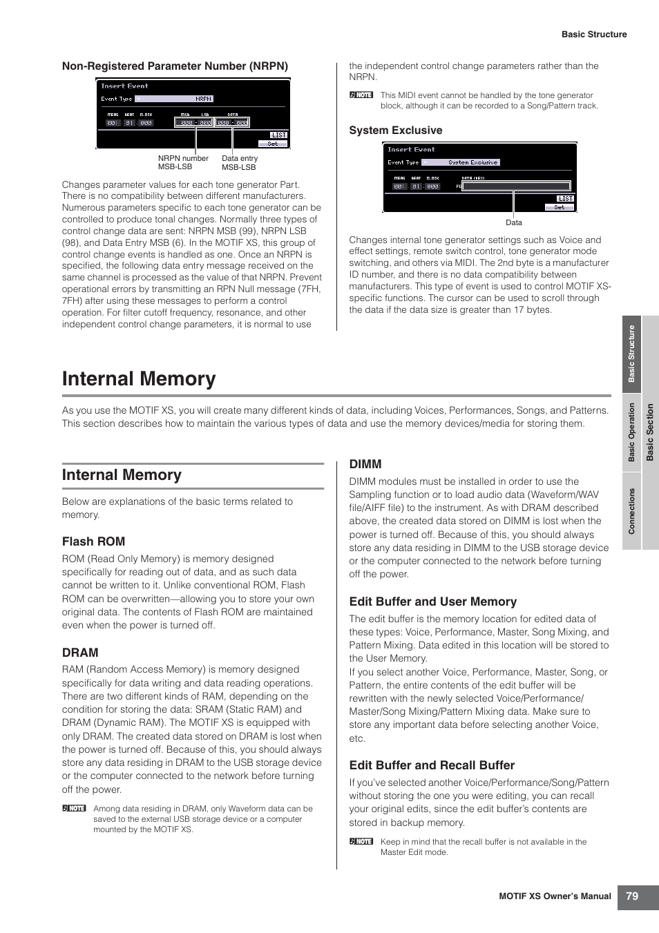 Internal memory | Yamaha MOTIF XS7  EN User Manual | Page 79 / 320