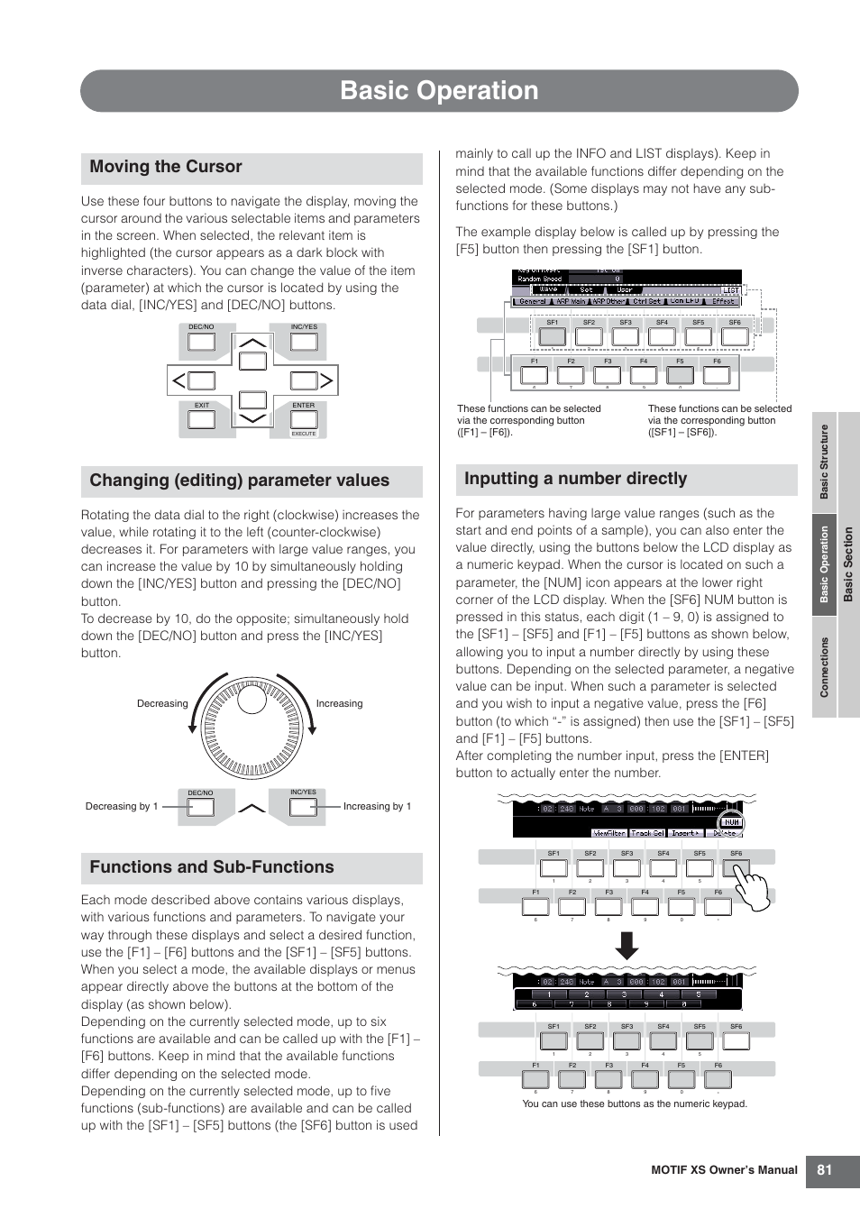 Basic operation, Inputting a number directly | Yamaha MOTIF XS7  EN User Manual | Page 81 / 320