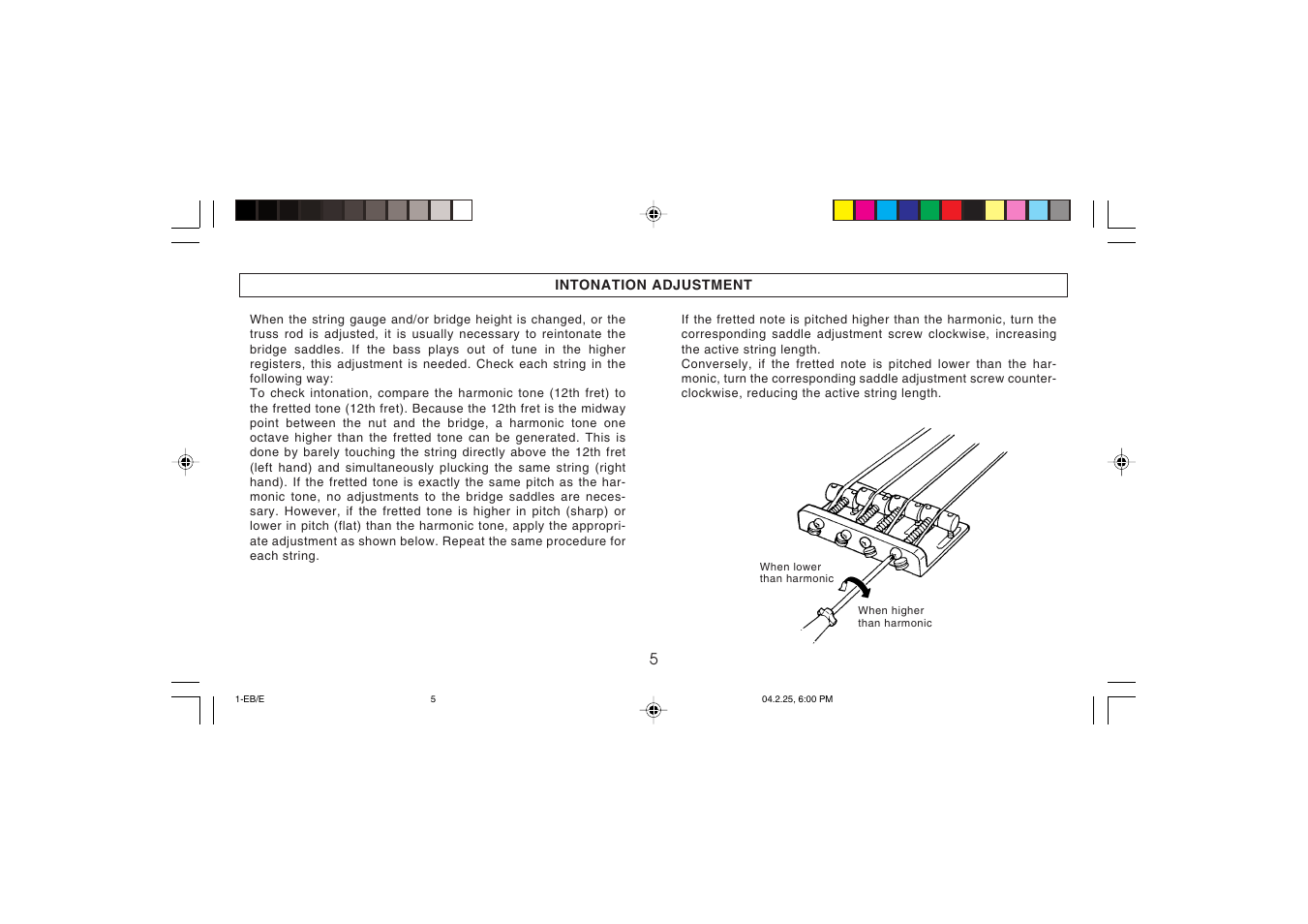 Yamaha Electric Bass User Manual | Page 5 / 9