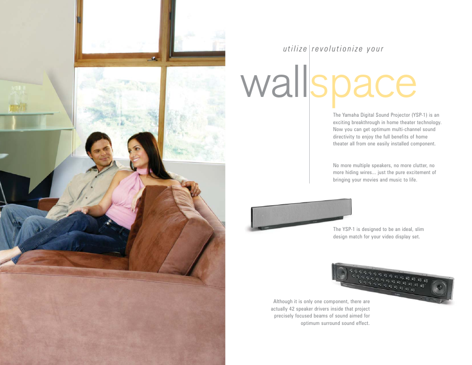 Wall space | Yamaha Digital Sound Projector YSP-1 User Manual | Page 3 / 8