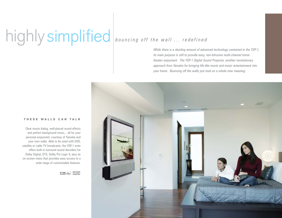 Highly simplified | Yamaha Digital Sound Projector YSP-1 User Manual | Page 7 / 8