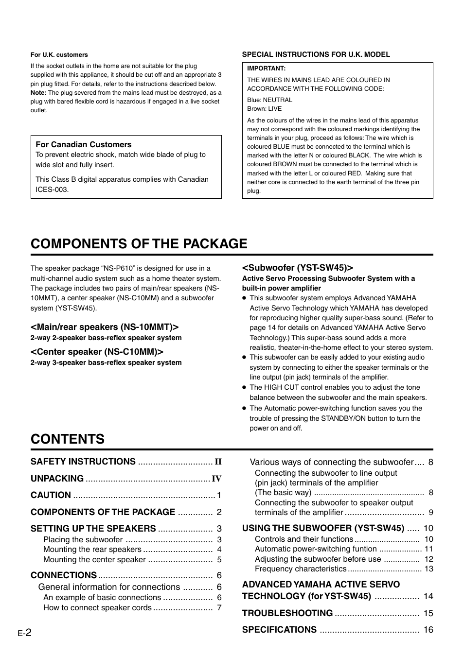 Yamaha NS-P610 User Manual | Page 6 / 21