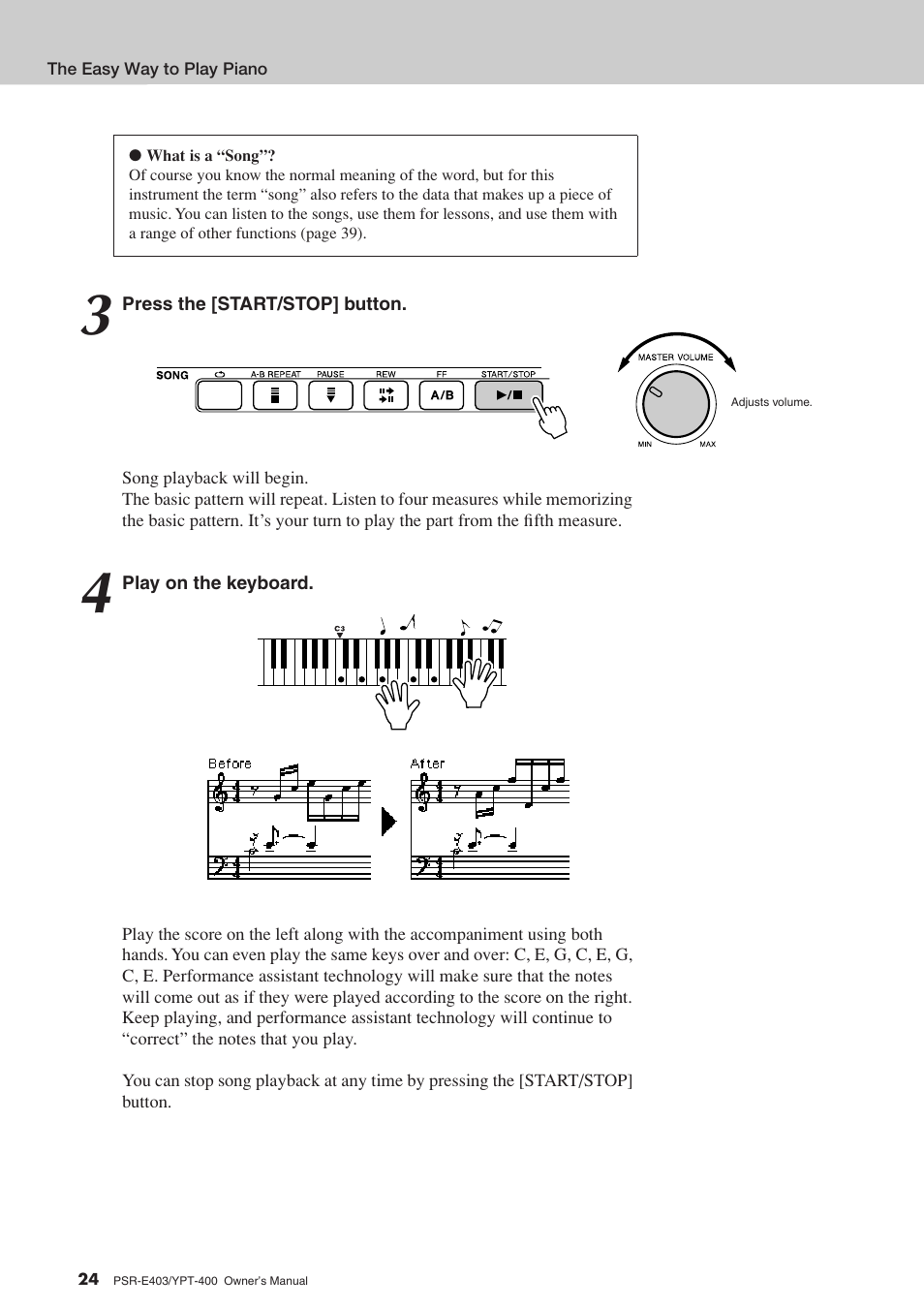Yamaha YPT-400  EN User Manual | Page 24 / 126