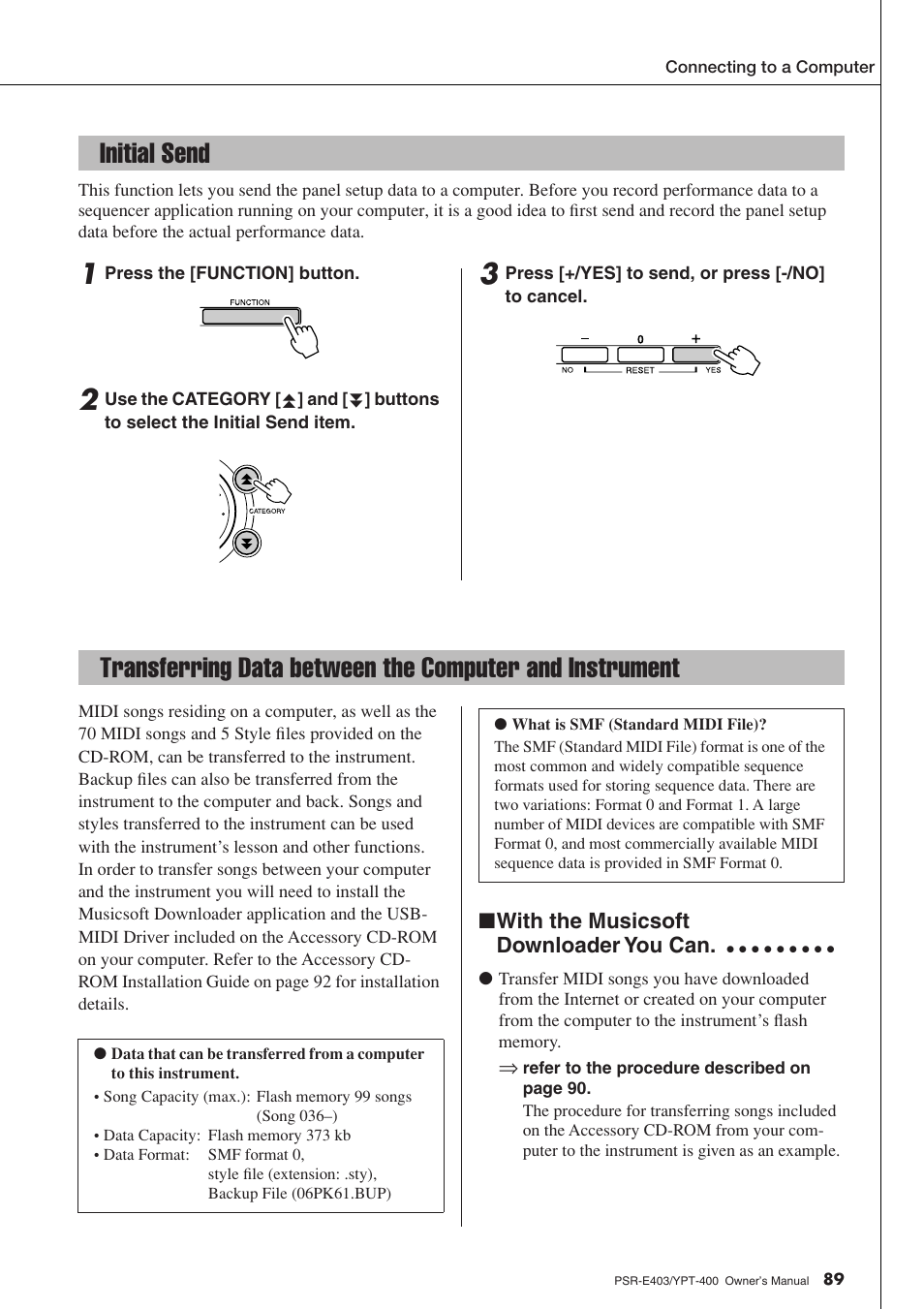Initial send | Yamaha YPT-400  EN User Manual | Page 89 / 126