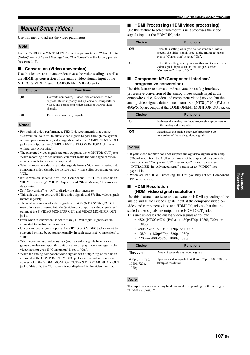 Manual setup (video), P. 107, 107 fo | Yamaha RX-Z11 User Manual | Page 107 / 177