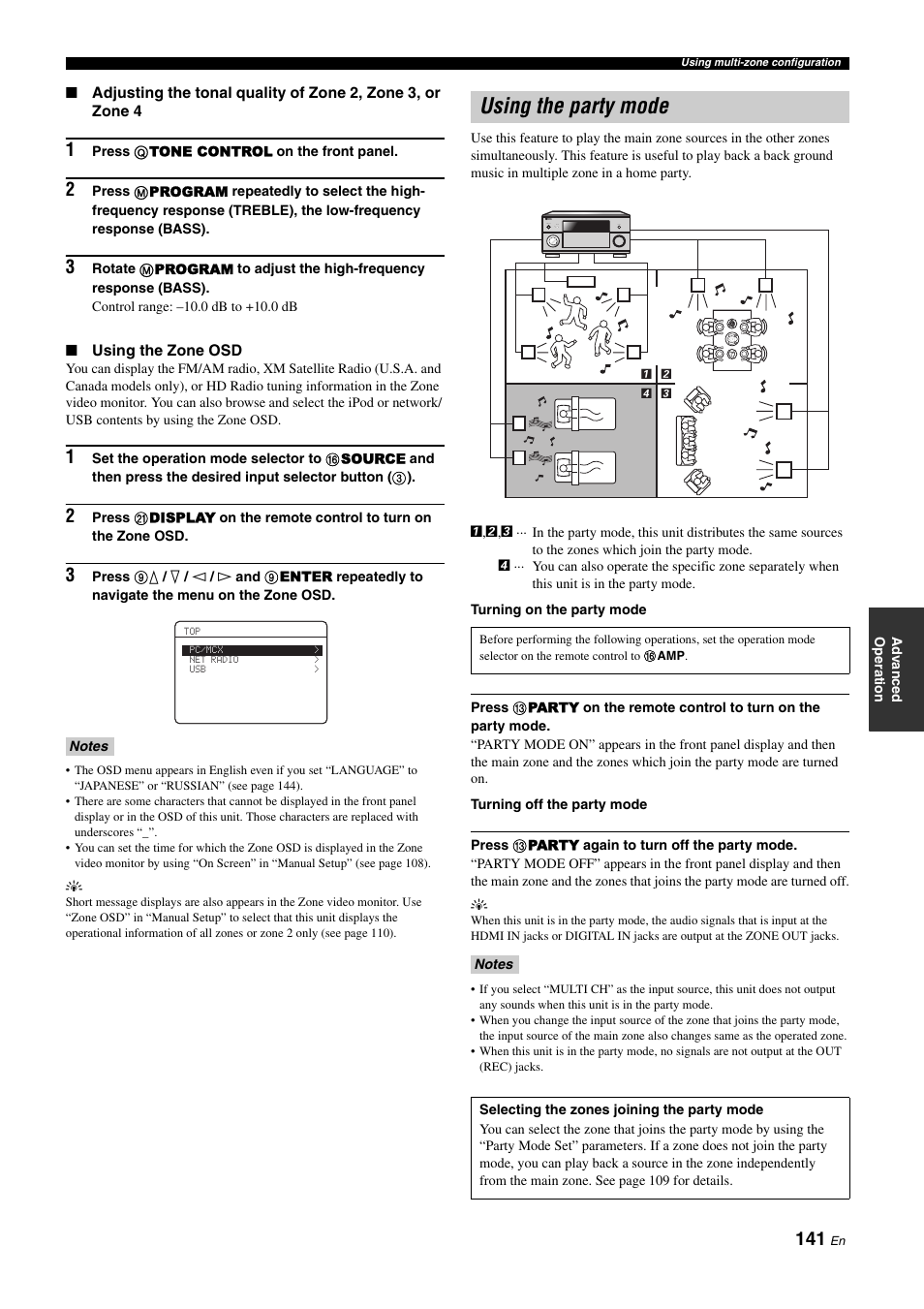 Using the party mode, R (see | Yamaha RX-Z11 User Manual | Page 141 / 177