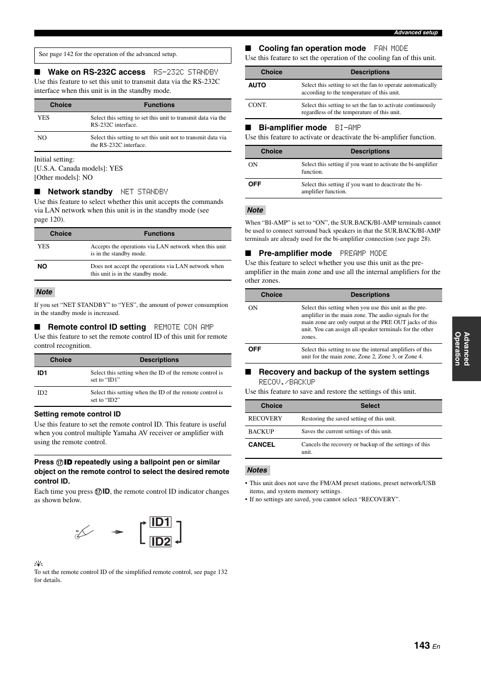 Id1 id2 | Yamaha RX-Z11 User Manual | Page 143 / 177