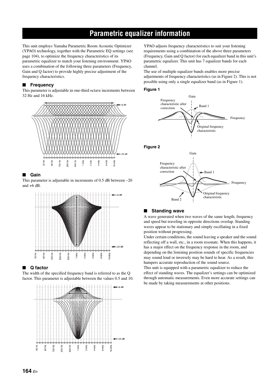 Parametric equalizer information | Yamaha RX-Z11 User Manual | Page 164 / 177