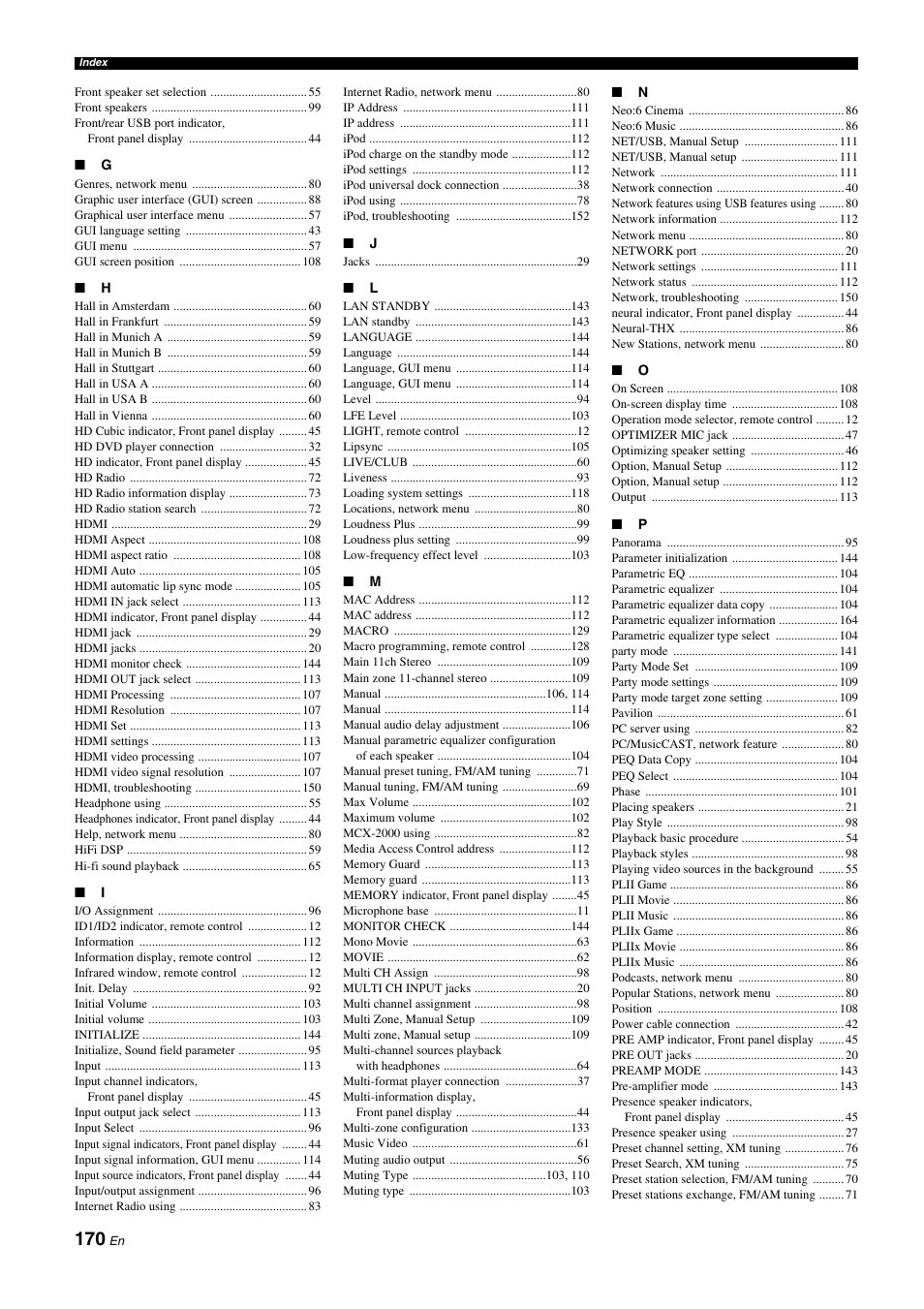 Yamaha RX-Z11 User Manual | Page 170 / 177