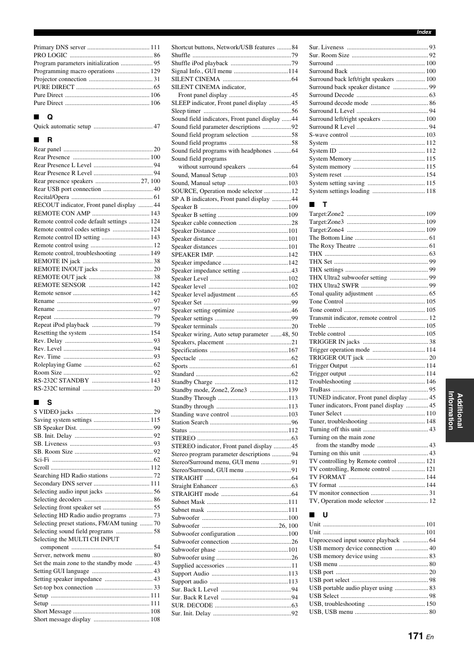 Yamaha RX-Z11 User Manual | Page 171 / 177