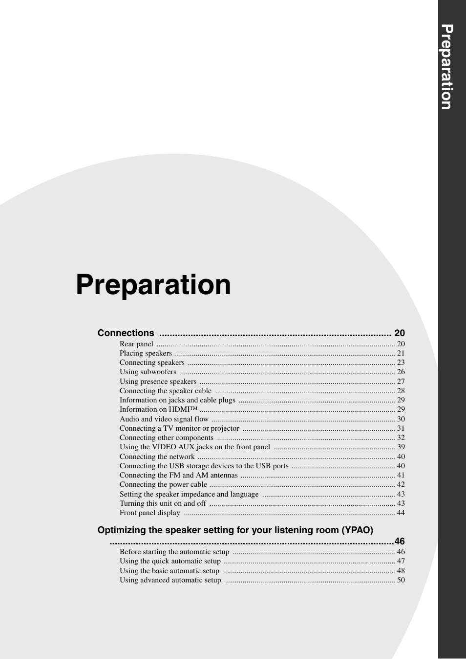 Preparation | Yamaha RX-Z11 User Manual | Page 19 / 177