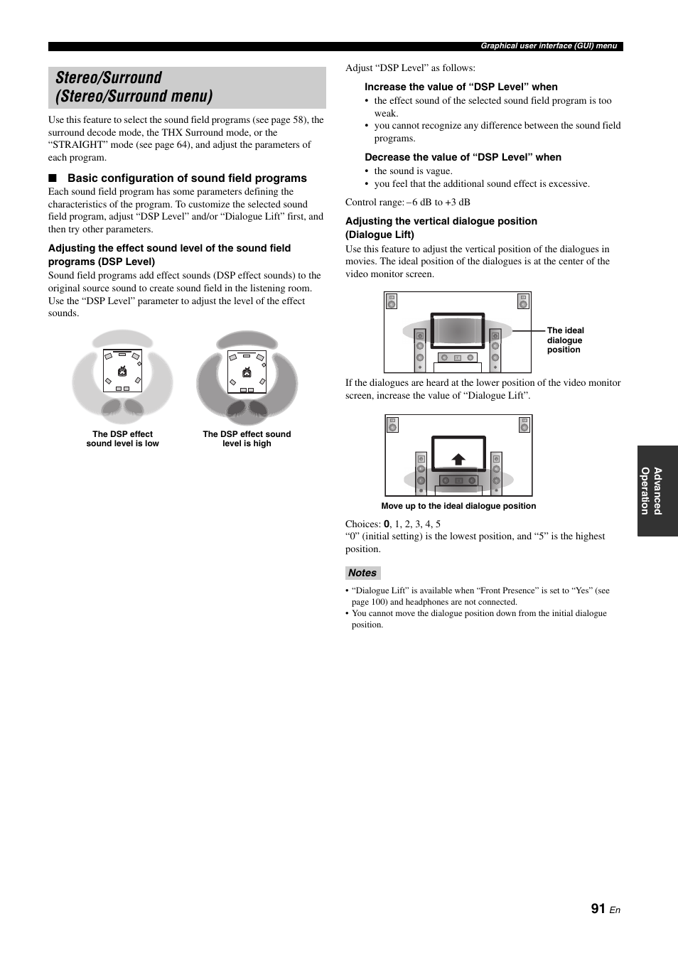 Stereo/surround (stereo/surround menu), P. 91 | Yamaha RX-Z11 User Manual | Page 91 / 177