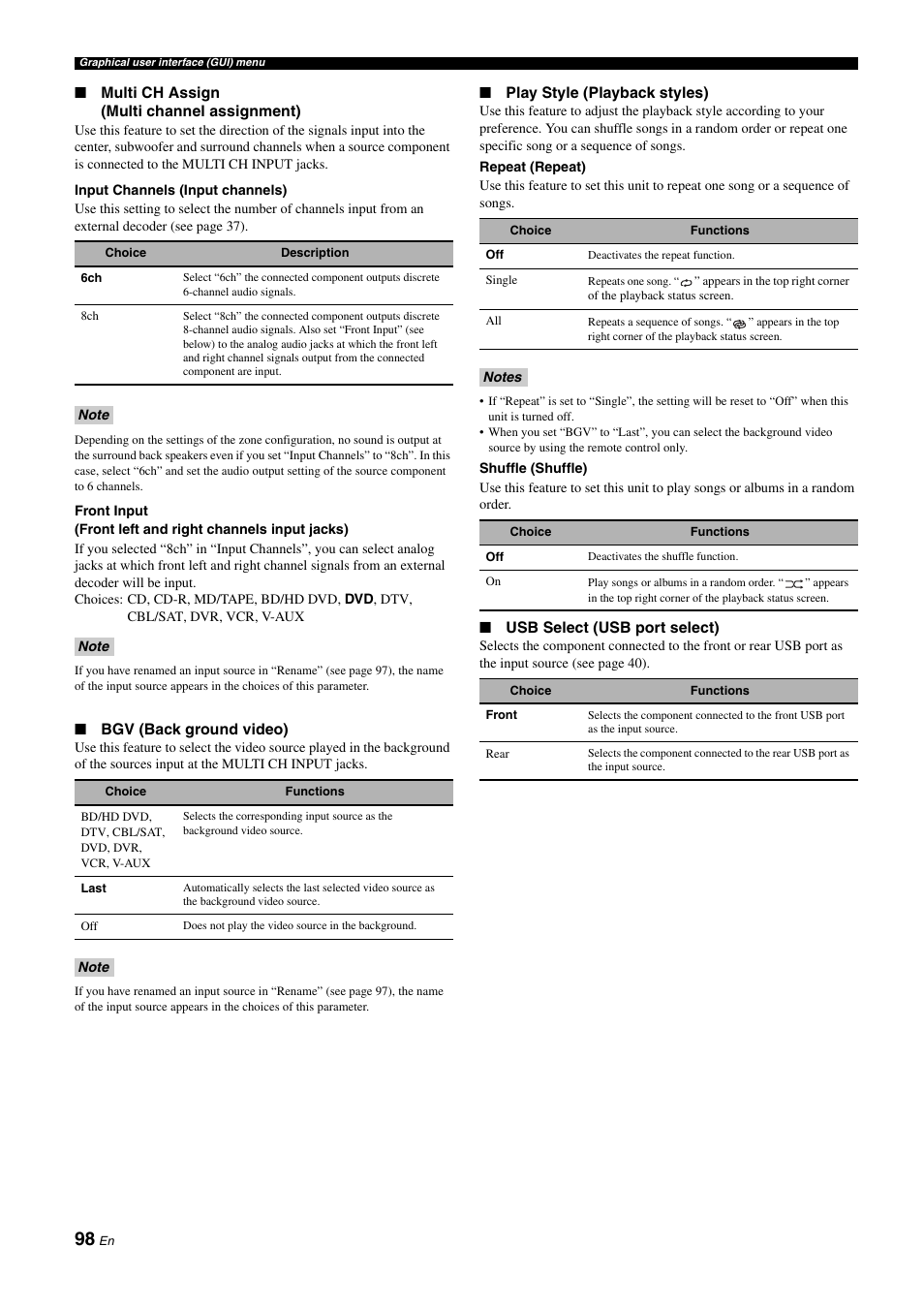 Yamaha RX-Z11 User Manual | Page 98 / 177