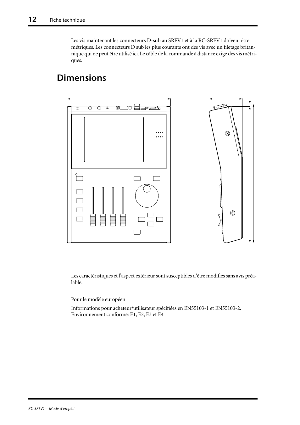 Dimensions | Yamaha RC-SREV1 User Manual | Page 25 / 50