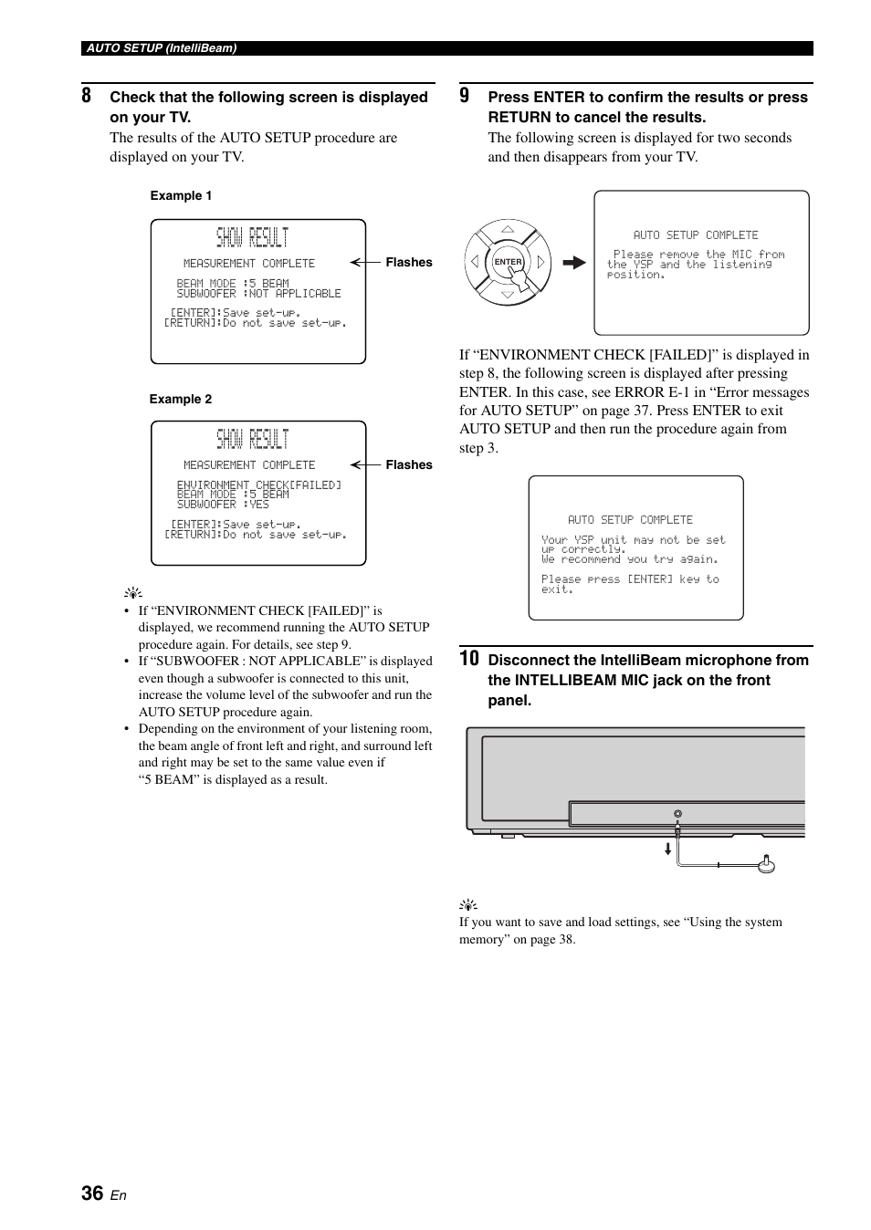 Show result | Yamaha DIGITAL SOUND PROJECTOR HTY-750 User Manual | Page 38 / 98