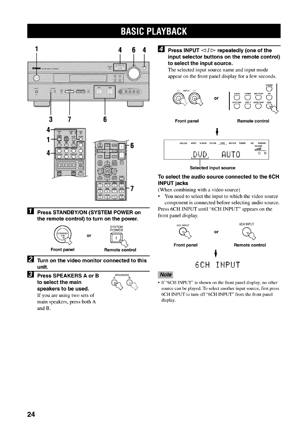 T-6 -7, J " ; t k ! p ! ! t | Yamaha RX-V730 User Manual | Page 28 / 71