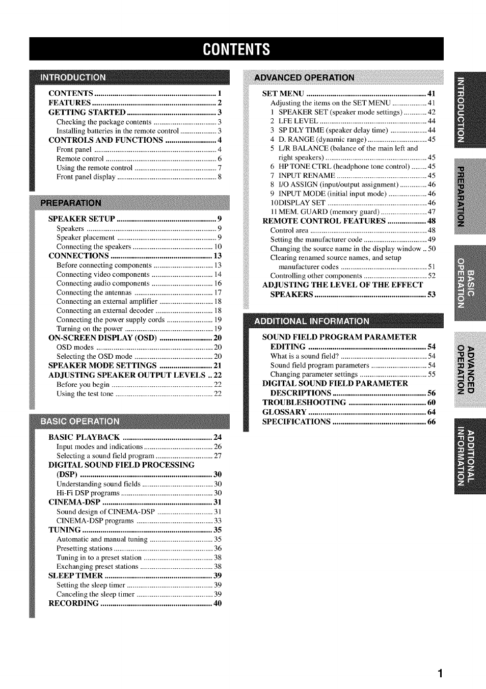 Yamaha RX-V730 User Manual | Page 5 / 71
