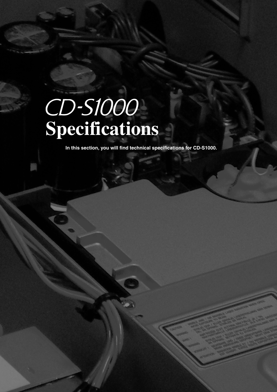 Specifications | Yamaha CD-S1000 User Manual | Page 17 / 29