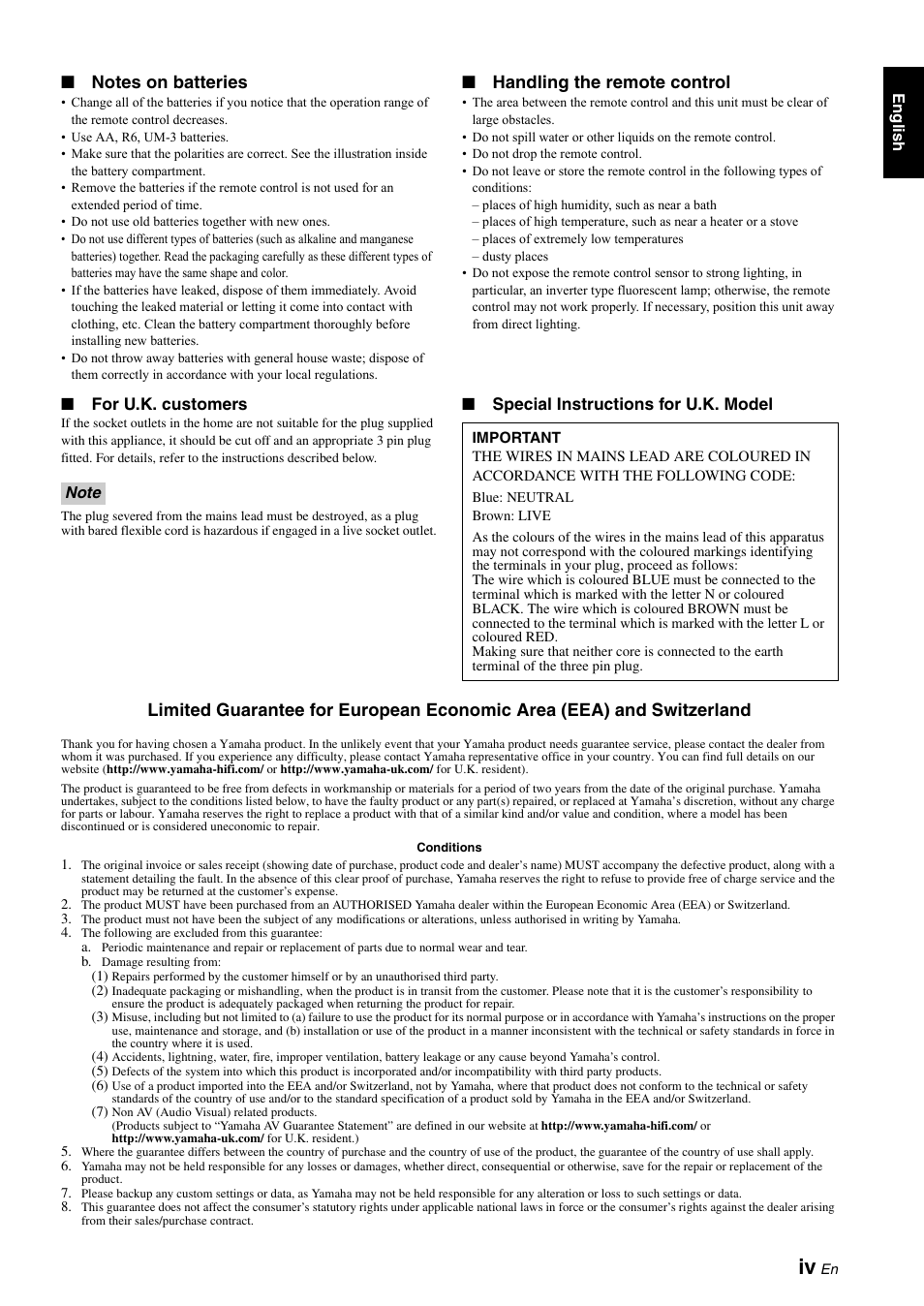 Handling the remote control | Yamaha CD-S1000 User Manual | Page 28 / 29