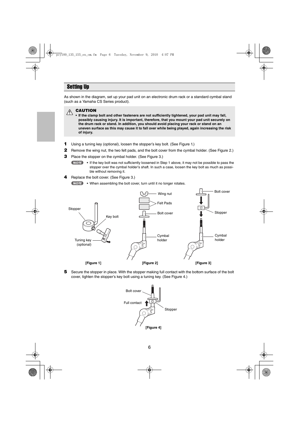 Setting up | Yamaha PCY100 EN User Manual | Page 6 / 13