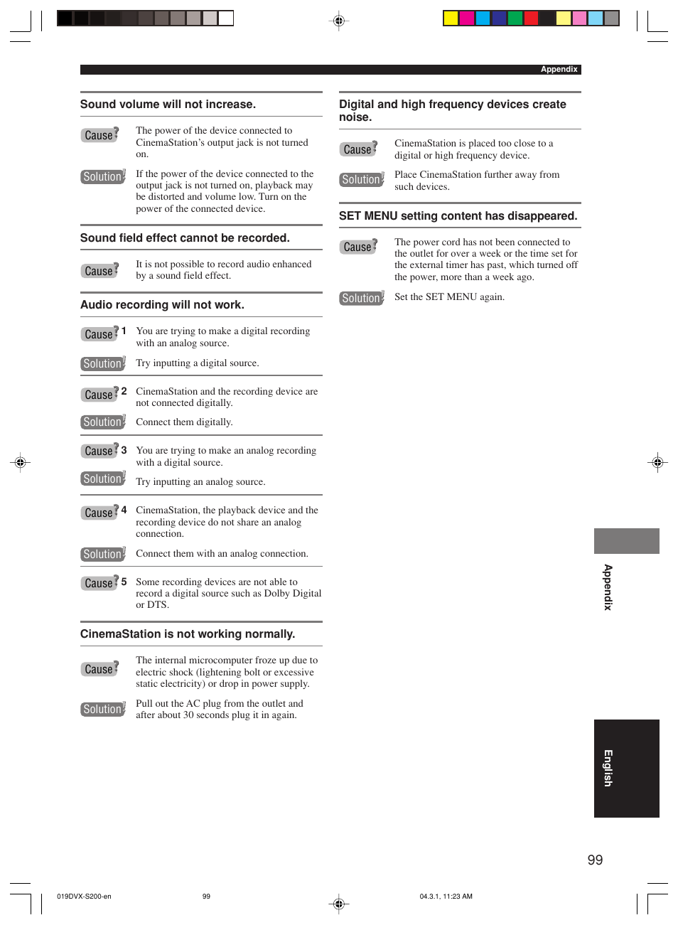 Yamaha DVX-S200 User Manual | Page 103 / 115