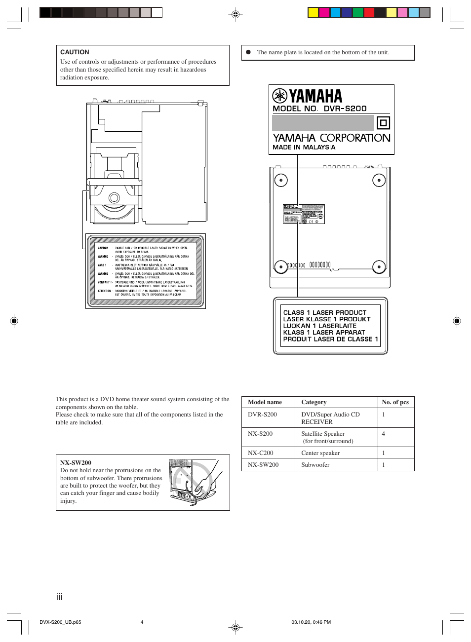 Yamaha DVX-S200 User Manual | Page 4 / 115