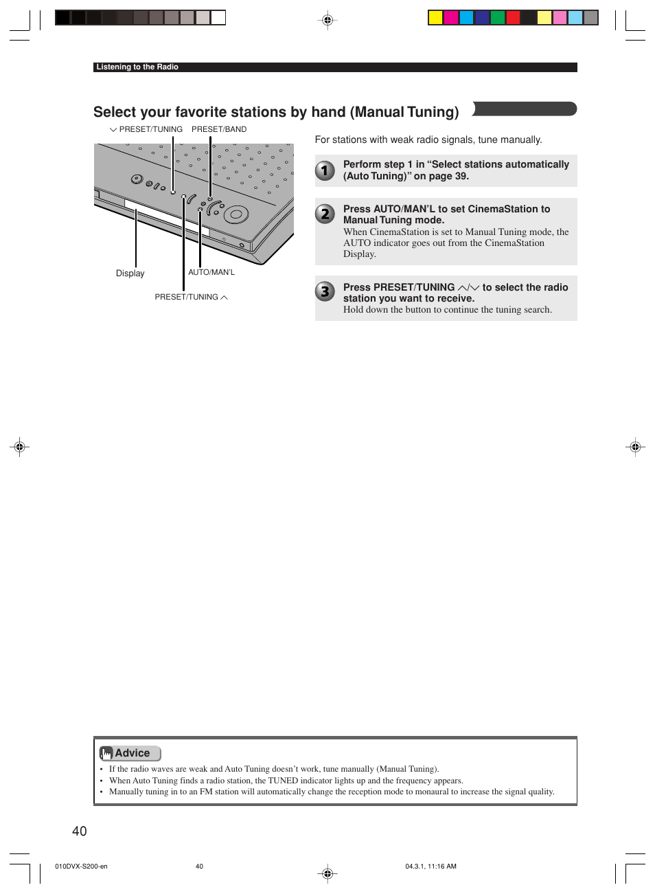 Yamaha DVX-S200 User Manual | Page 44 / 115