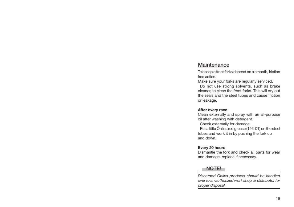 Maintenance | Yamaha wr450f User Manual | Page 19 / 20