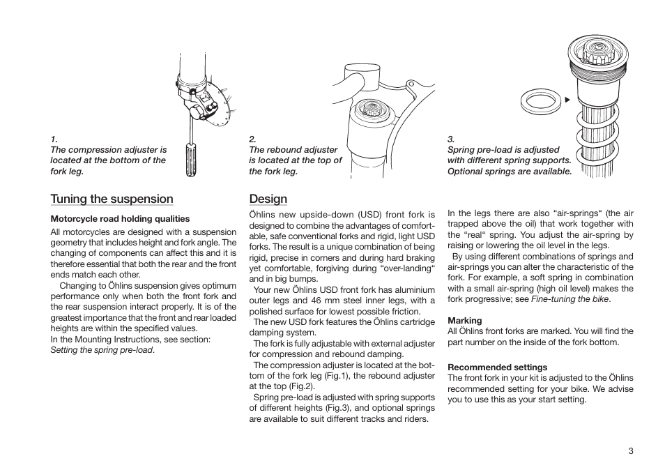 Tuning the suspension, Design | Yamaha wr450f User Manual | Page 3 / 20