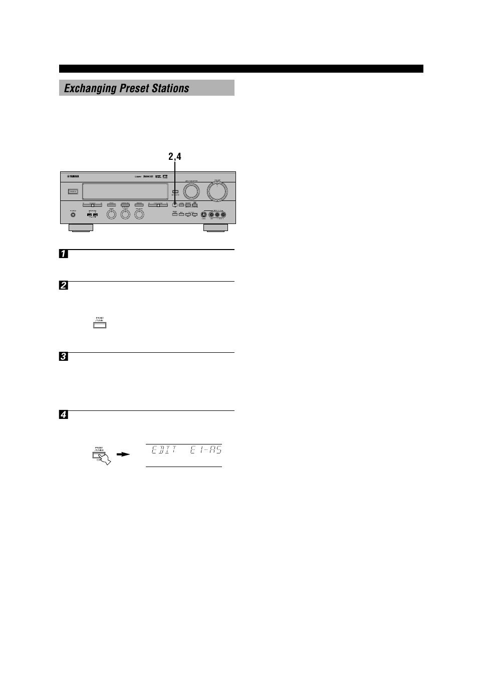 Exchanging preset stations | Yamaha RX-V596RDS User Manual | Page 32 / 70