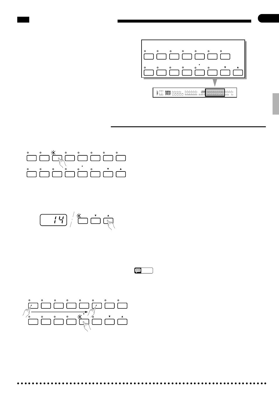 Voice selection, Selecting the 60 voices, Voices 1-12: direct panel selection | Numeric selection, The voice 13-60 [ ▲ ] and [ ▼ ] buttons | Yamaha CVP-49 User Manual | Page 11 / 56