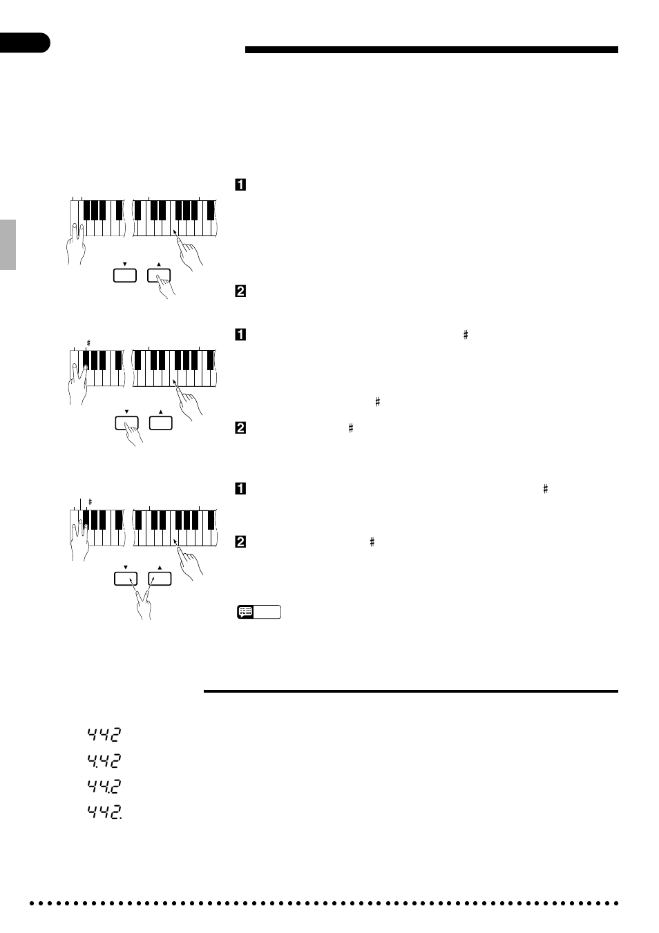 Pitch control, The pitch display | Yamaha CVP-49 User Manual | Page 20 / 56