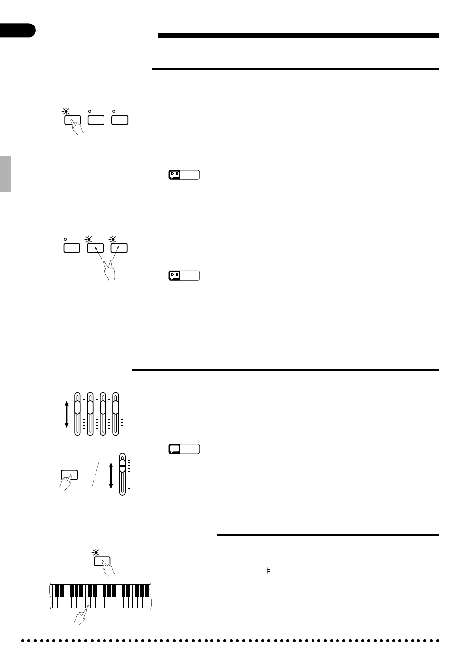 Full-keyboard abc auto bass chord (abc), Volume control, Changing the abc split point | Full-keyboard abc ● conventional full-keyboard abc | Yamaha CVP-49 User Manual | Page 26 / 56