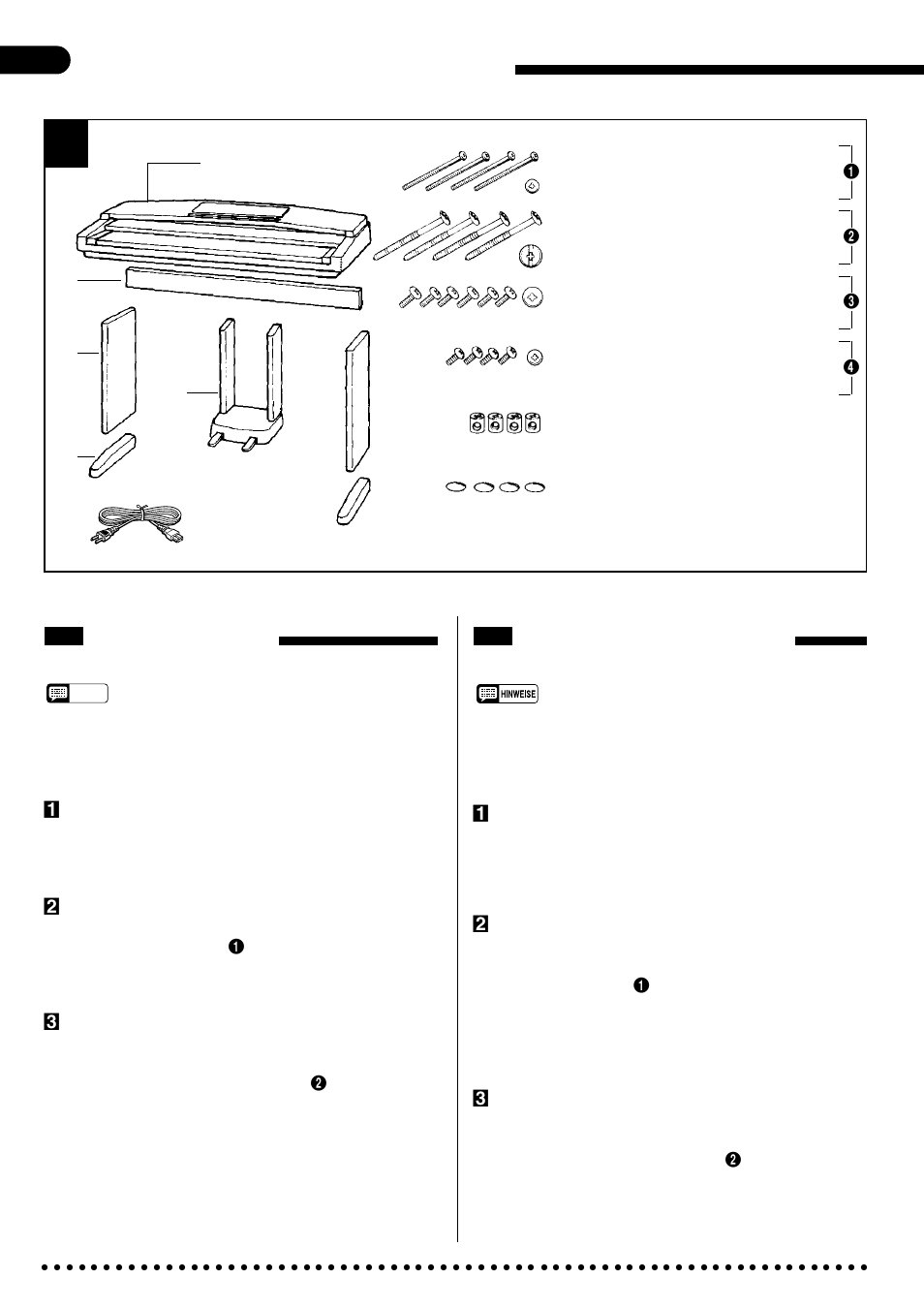 Zusammenbau assembly, Assembly/zusammenbau/montage/montaje | Yamaha CVP-49 User Manual | Page 42 / 56