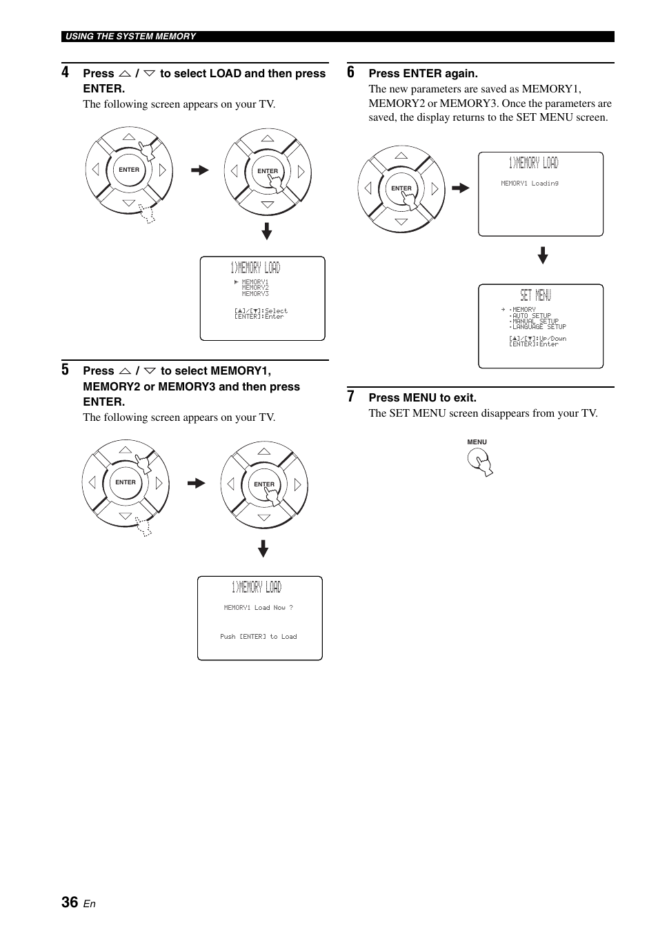 Set menu | Yamaha Digital Sound YSP-900 User Manual | Page 40 / 96