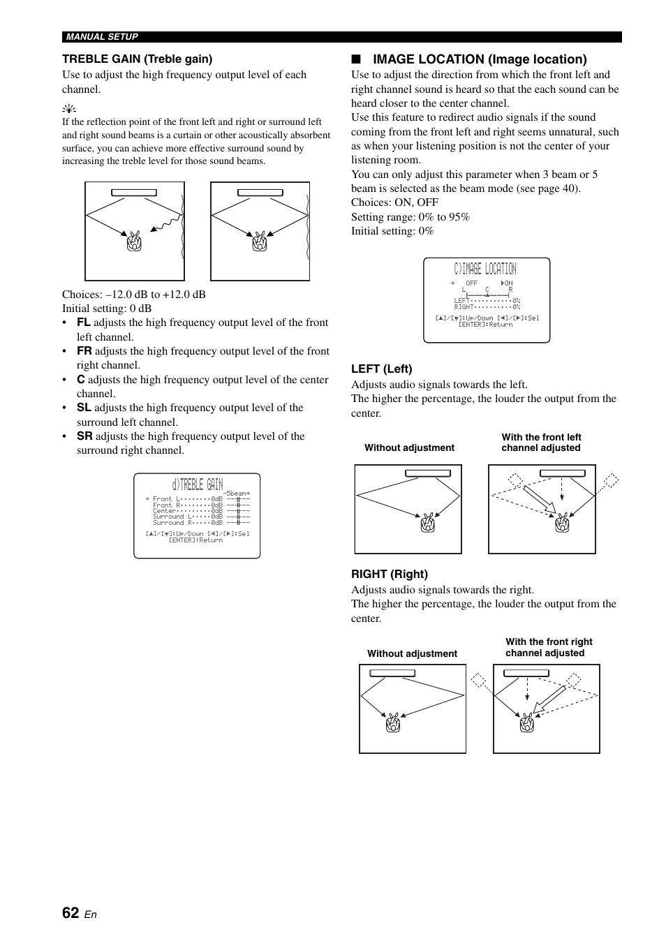D)treble gain, C)image location, Image location (image location) | Yamaha Digital Sound YSP-900 User Manual | Page 66 / 96