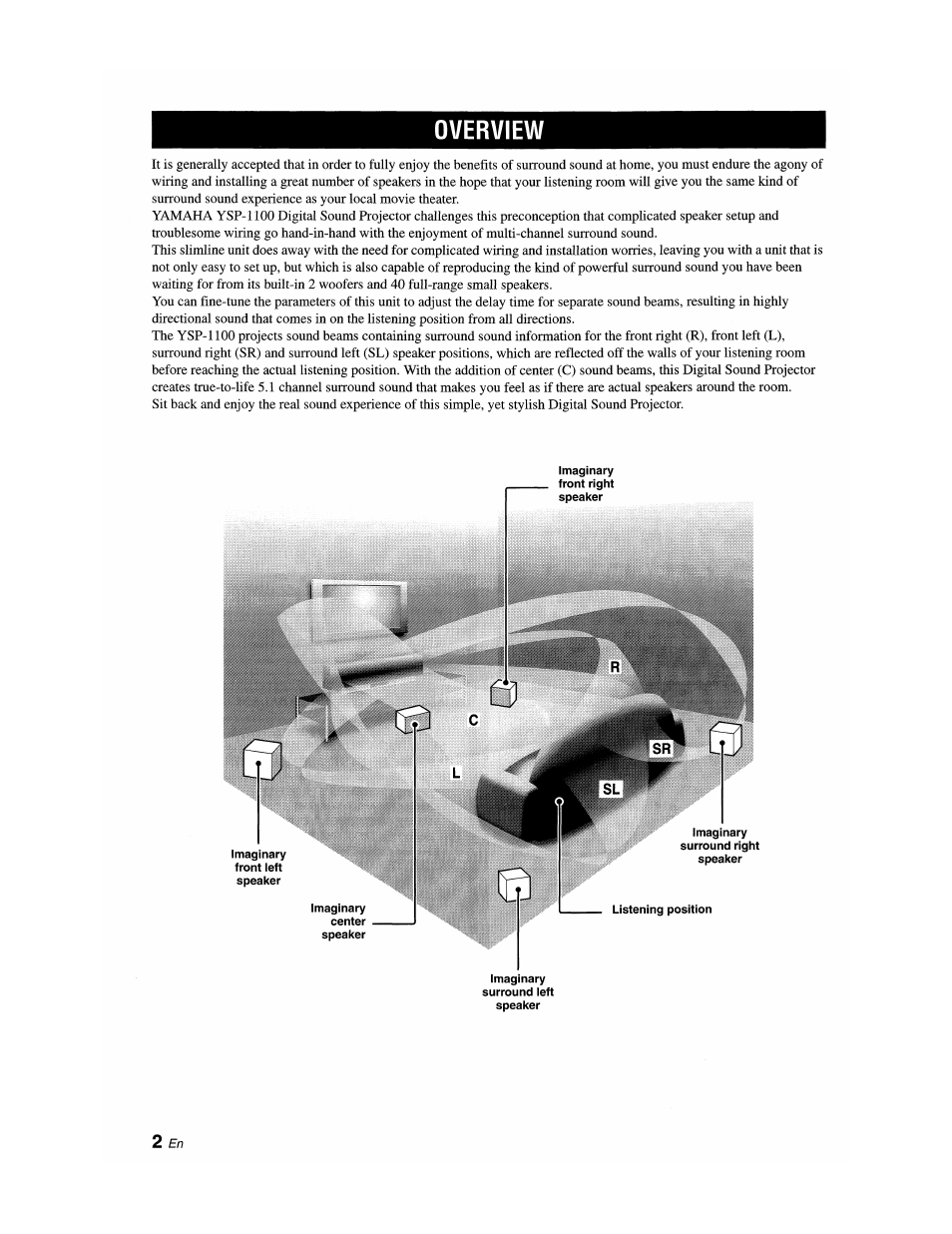 Overview | Yamaha YSP-1100 User Manual | Page 6 / 104