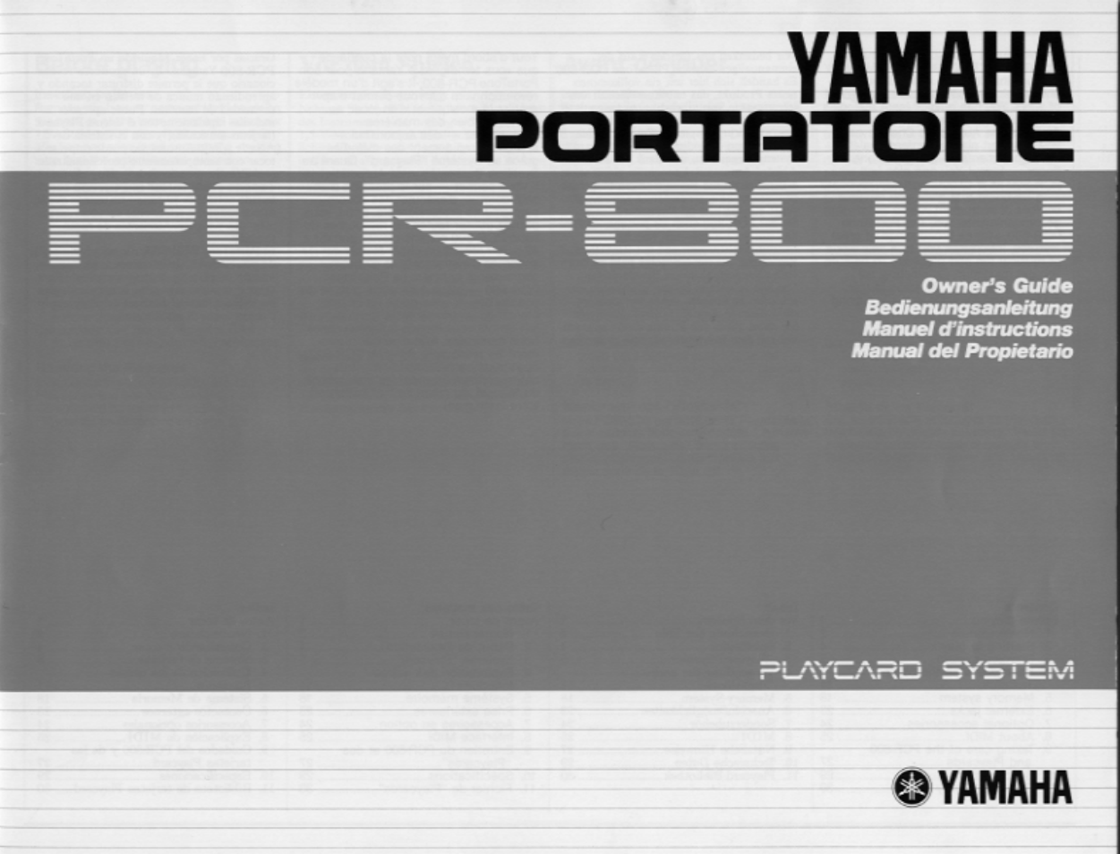 Yamaha Portatone PCR-800 User Manual | 35 pages