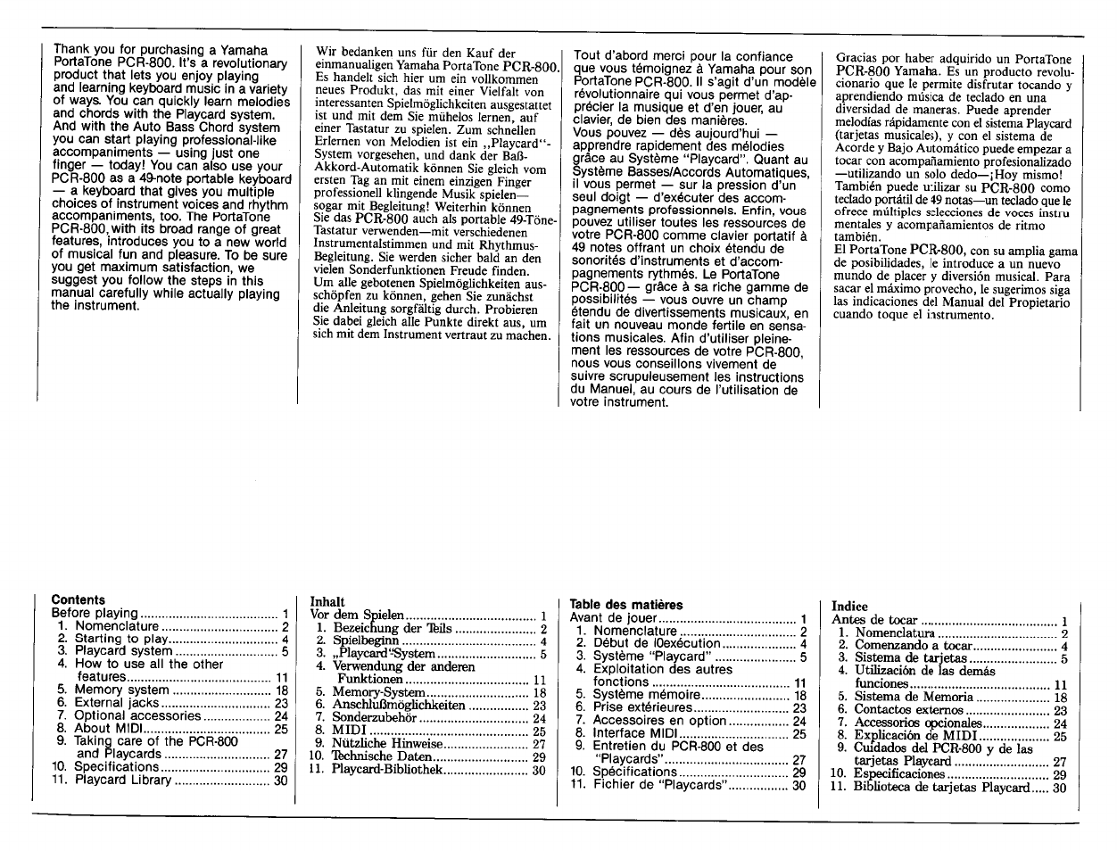 Yamaha Portatone PCR-800 User Manual | Page 2 / 35