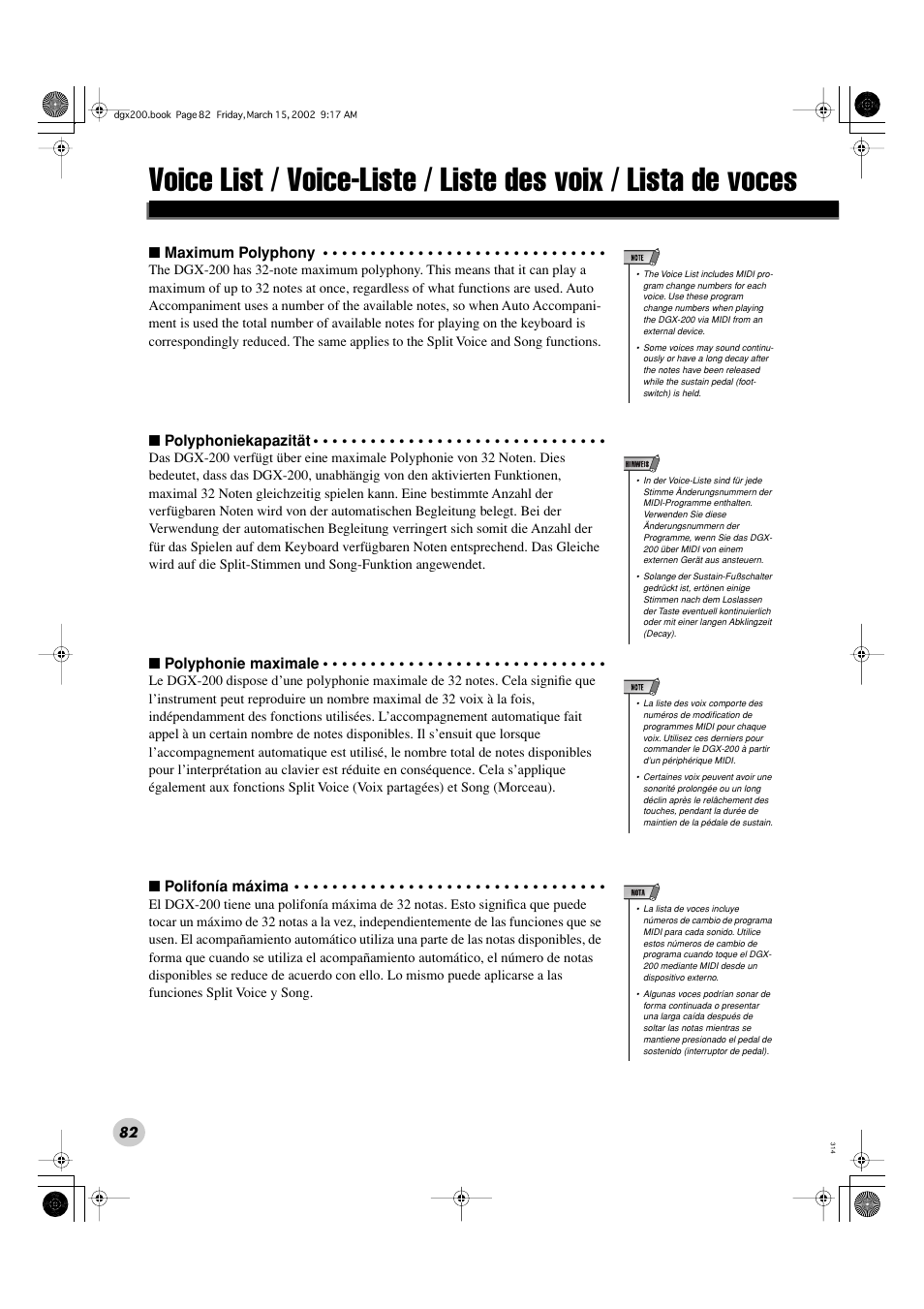 Yamaha DGX200 User Manual | Page 82 / 100