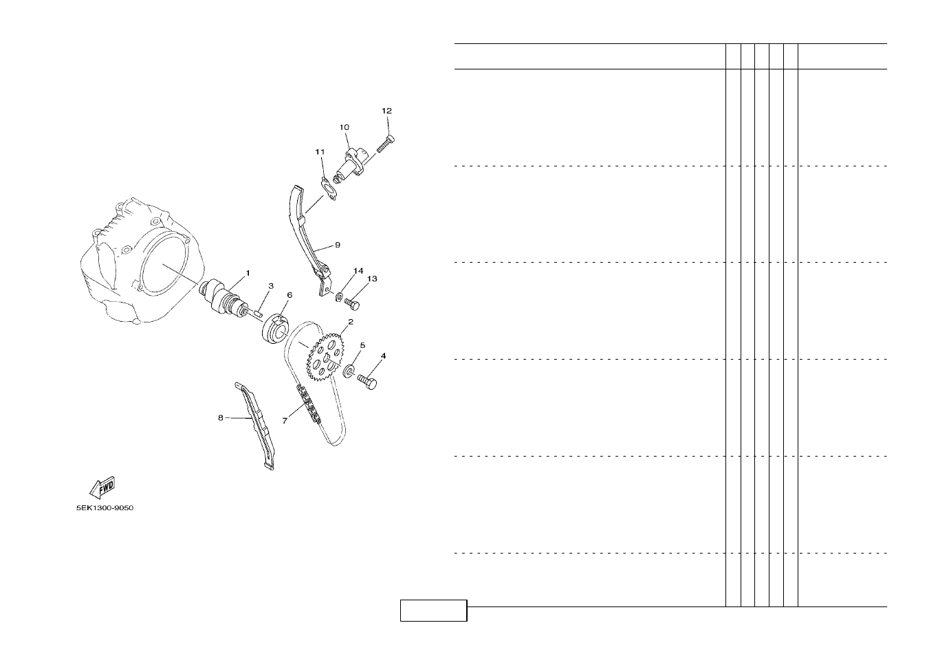 Camshaft.chain, Camshaft. chain | Yamaha TW125 (5RS1) User Manual | Page 12 / 57