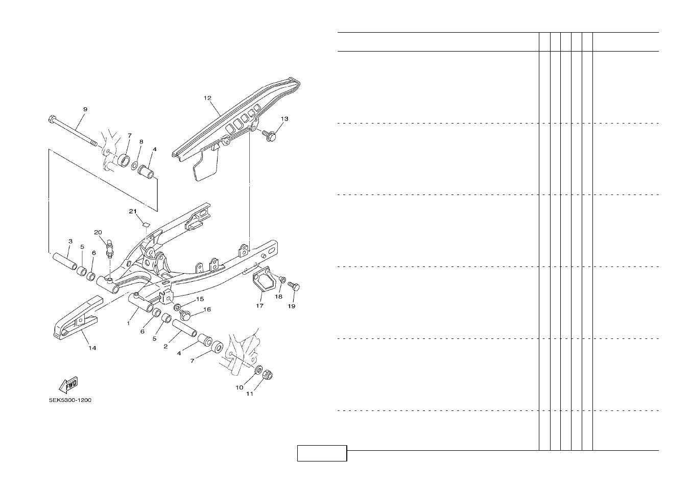 Rear arm | Yamaha TW125 (5RS1) User Manual | Page 31 / 57