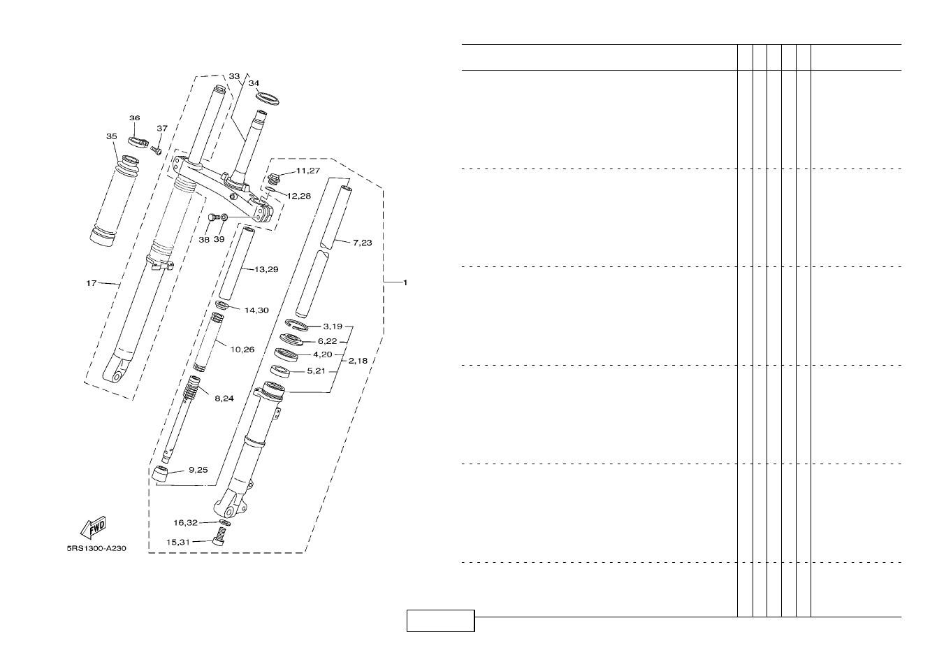 Front fork | Yamaha TW125 (5RS1) User Manual | Page 34 / 57