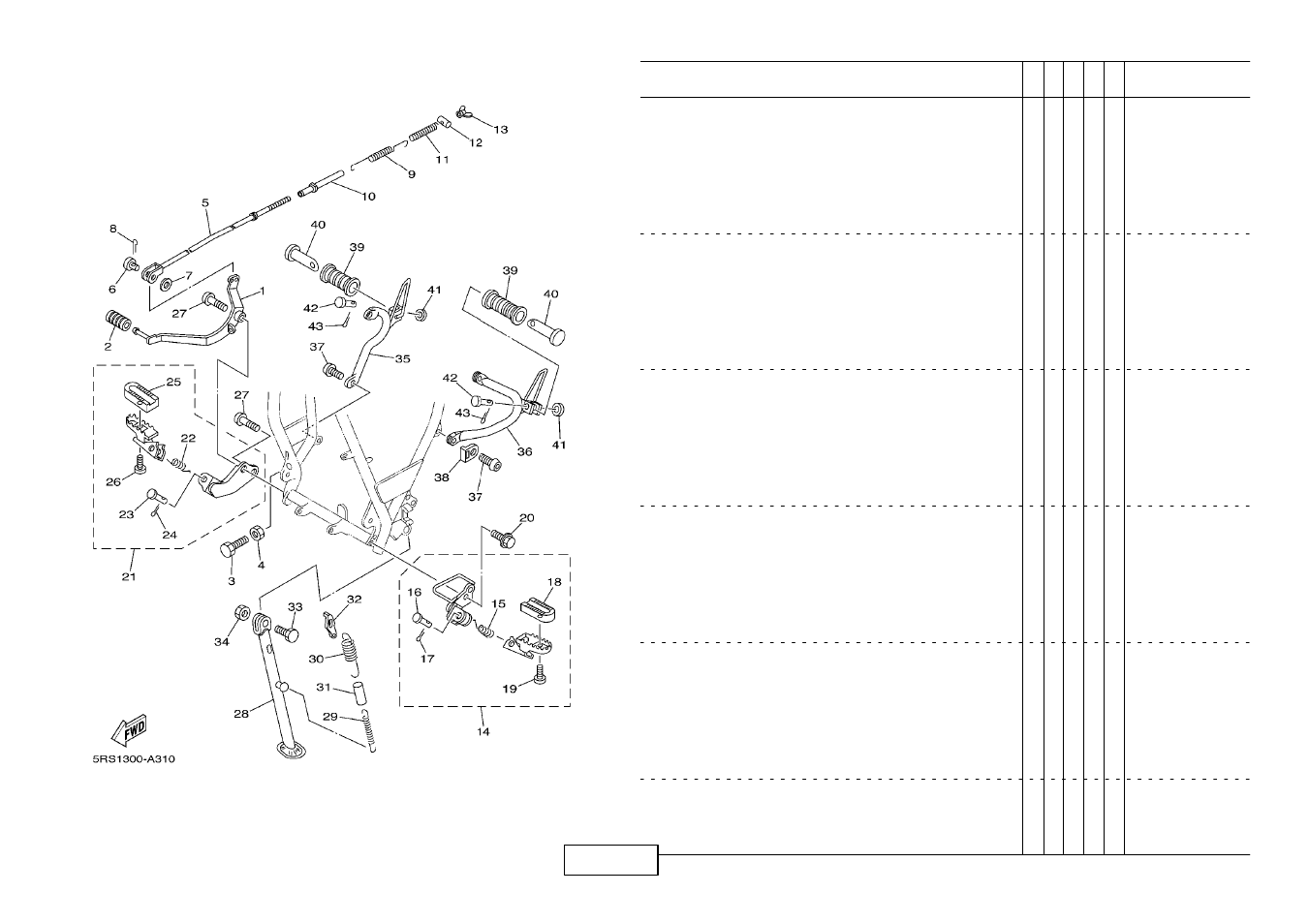 Stand.footrest, Stand. footrest | Yamaha TW125 (5RS1) User Manual | Page 44 / 57