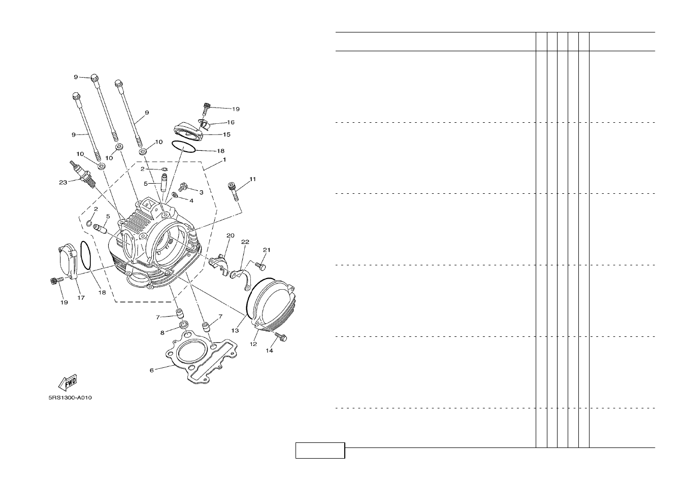 Cylinder head | Yamaha TW125 (5RS1) User Manual | Page 7 / 57