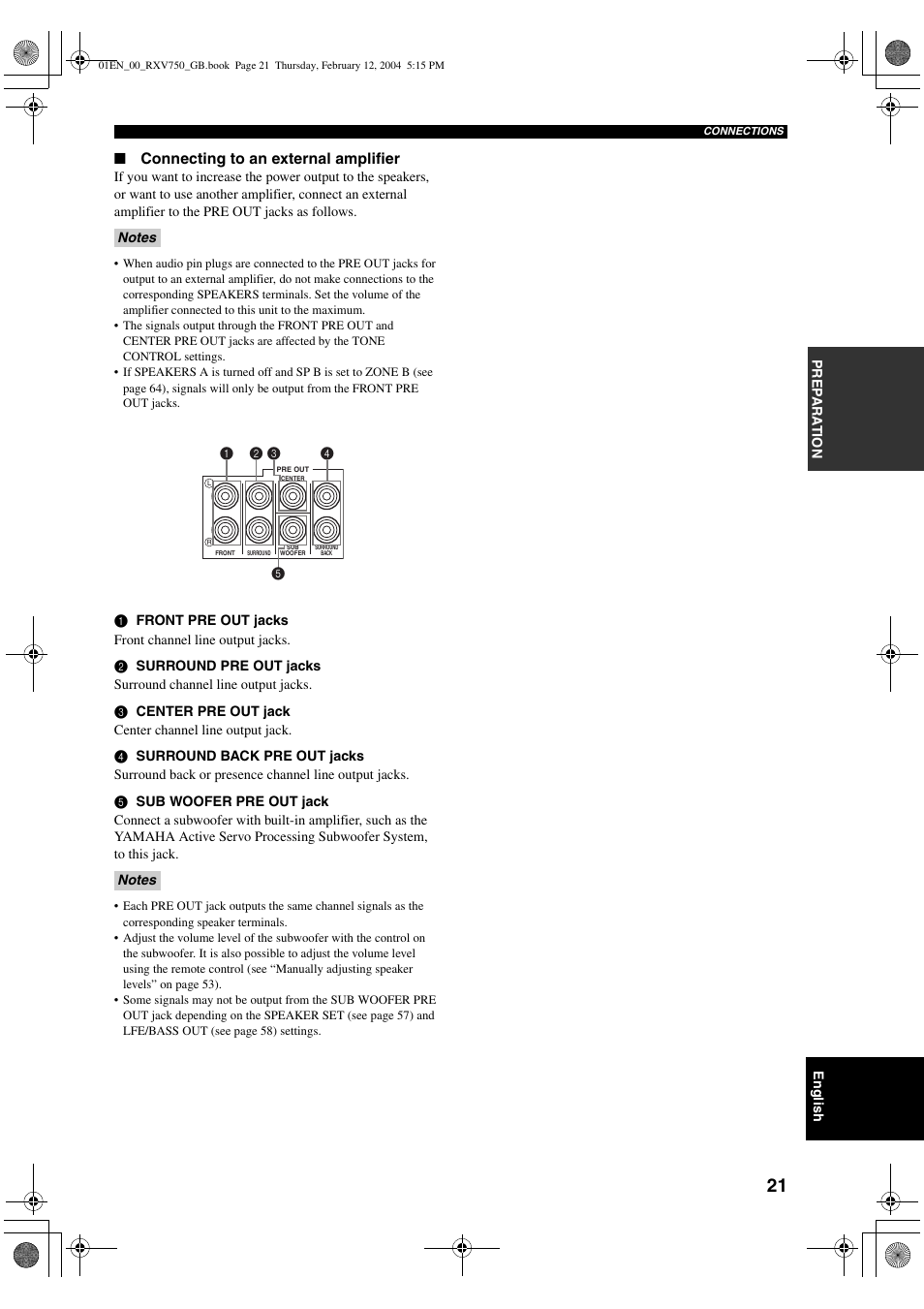 Yamaha DSP-AX750SE User Manual | Page 23 / 91