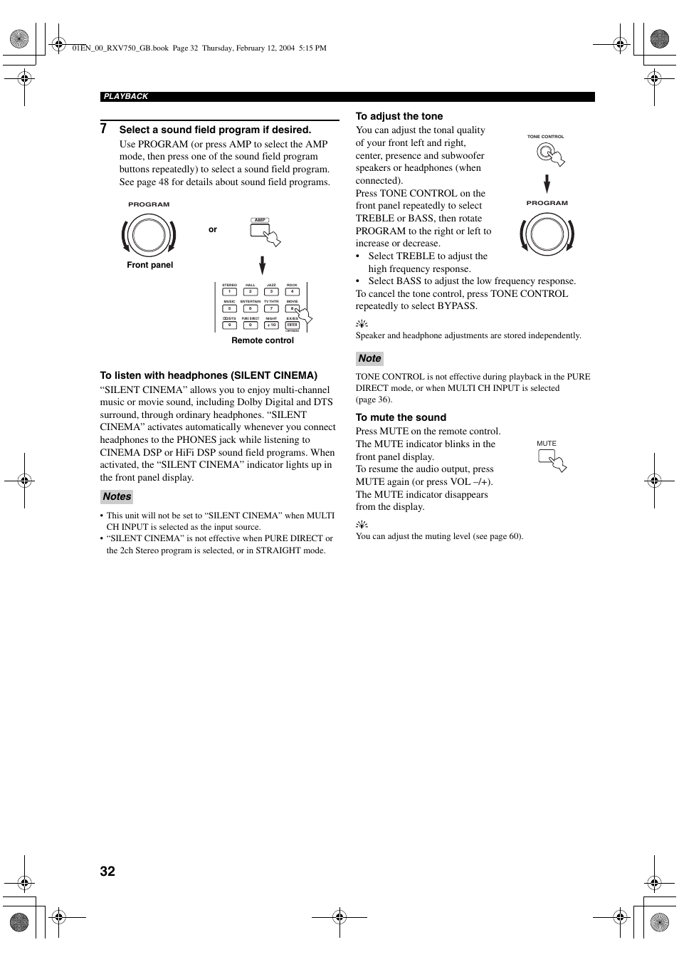 Yamaha DSP-AX750SE User Manual | Page 34 / 91