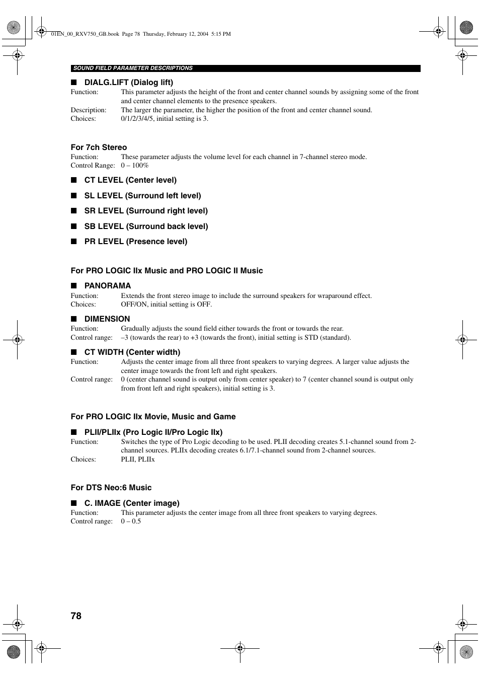 Yamaha DSP-AX750SE User Manual | Page 80 / 91