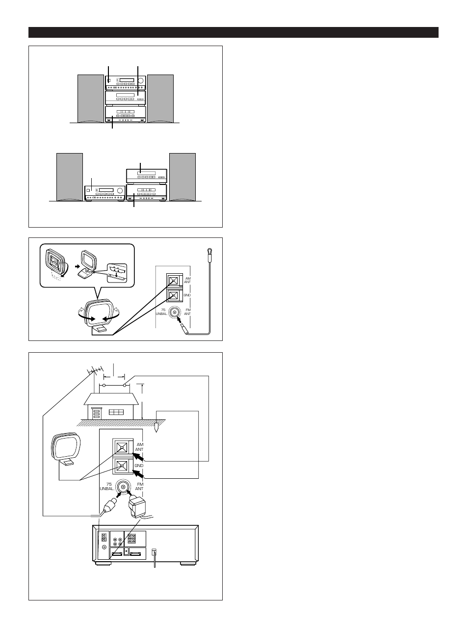 Preparation for use, Placing the system, Antenna connection | E-10 | Yamaha CC-50 User Manual | Page 12 / 48